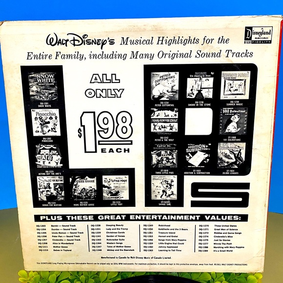 WALT DISNEY’S DONALD DUCK AND HIS FRiENDS 1963 DISNEYLAND VINYL RECORD DQ-1212 - Picture 12 of 15